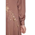 Front Open cuff sleeves  Embroidery Abaya - Rose Golden Front Open cuff sleeves  Embroidery Abaya - Rose Golden